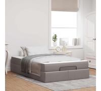 Teenpull Estructura de cama con colchón, tela topo, 120 x 190 cm, colchón de espuma de resistencia media, cajones, dormitorio moderno, cama individual, cómoda cama