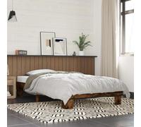 Teenpull Estructura de Cama de Madera ingeniería con Acabado en Roble Humo para colchón de 75x190 cm Cama Nido abatible Soporte de lámina para Dormitorio Juvenil o Adulto Resistente y Estable