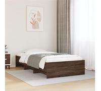 Teenpull Estructura de Cama de Madera marrón Roble para colchón de 100x200 cm con Soporte de láminas y Compartimentos de almacenaje Ideal para Dormitorio Juvenil o Adulto con Base abatible y diseño
