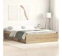 Teenpull Estructura de Cama de Madera Roble Sonoma 160x200 cm con Espacio de almacenaje, Soporte para colchón, Base de somier, diseño abatible y Resistente para Dormitorio Juvenil o Adulto