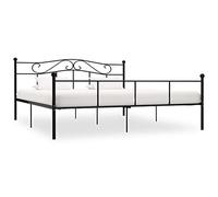 Teenpull Estructura de Cama de Metal Negra 180x200 cm con Base de Listones para Dormitorio Juvenil o Adulto Soporte Resistente fácil de Montar diseño clásico y Elegante para Descanso cómodo y Ahorro