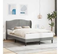 Teenpull Estructura de Cama Gris Claro para colchón de 140 x 200 cm con cabecero tapizado en Terciopelo y Patas cónicas Modernas para dormitorios Juveniles y Adultos