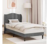 Teenpull Estructura de Cama Gris Oscuro 80 x 200 cm con cabecero de Terciopelo y Patas cónicas Modernas para dormitorios Juveniles y Adultos, Soporte Resistente para colchón