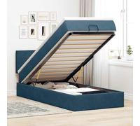 Teenpull Estructura de Cama otomana con cabecero en Terciopelo Azul Oscuro tamaño Completo Soporte con Almacenamiento y Mecanismo elevable para Dormitorio Juvenil o Adulto Ideal para Descansar y