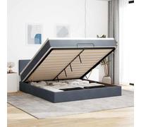 Teenpull Estructura de Cama otomana con cabecero Gris Oscuro para Dormitorio con colchón de muelles ensacados 180x200cm Soporte abatible con Almacenamiento y tapizado en Terciopelo