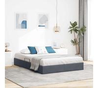 Teenpull Estructura de cama otomana con espacio de almacenamiento, color gris oscuro, terciopelo, 140 x 190 cm, marco de metal para dormitorio, habitación juvenil, habitación de invitados, cómodo