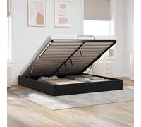 Teenpull Estructura de Cama Ottoman Negro King Size tapizado en Terciopelo con almacenaje elevable, somier de Metal y Madera para Dormitorio, Soporte de láminas, Montaje en hogar
