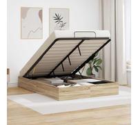 Teenpull Estructura de Cama Ottoman Roble Sonoma, Cama somier Base lecho canapé elevable abatible 193 x 120 x 25 cm, Madera de ingeniería, almacenaje Dormitorio, Montaje fácil