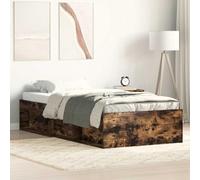Teenpull Estructura de Cama Roble Ahumado 90x190 cm con Espacio de almacenaje Base de lecho Soporte para colchón Plataforma abatible Cama Nido Juvenil y Adulto Ideal para Dormitorio Moderno