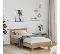 Teenpull Estructura de Cama Roble Artisan 75 x 190 cm con Soporte de Madera para colchón, Cama Nido abatible y cabecero Moderno para Dormitorio Juvenil, Adulto o Infantil, fácil Montaje
