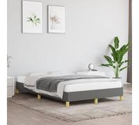 Teenpull Estructura de Cama sin colchón en Tela Gris Oscuro de 120x190 cm con Patas robustas y Listones de Madera contrachapada para Soporte Firme y Duradero en Dormitorio Juvenil o Adulto