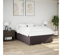 Teenpull Estructura de Cama sin colchón en Tela marrón Oscuro para Dormitorio de 140x200 cm con Soporte de láminas y Patas robustas Ideales para Descanso y Almacenamiento en hogares Juveniles y