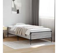 Teenpull Estructura de Cama Sonoma Gris de 80 x 200 cm en Madera de ingeniería con Base de Listones y Patas cónicas Modernas para dormitorios Juveniles y Adultos, fácil de Montar y Mantener
