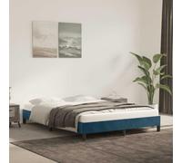 Teenpull Estructura de Cama tapizada en Terciopelo Azul Oscuro para colchón de 140x190cm con Patas robustas y Listones de Madera para Soporte Estable en Dormitorio Juvenil o Adulto