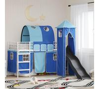 Teenpull Estructura de litera para niños Blanco y Azul 90 x 190 cm con Soporte metálico Cama Nido Plegable, Cama Juvenil para Dormitorio Infantil y Adulto, diseño Moderno y funcionalidad