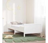 Teenpull Extensible Pine Wood Bed Frame with Mattress 80 x 200 cm, sommier Base, headboard, Platform Support, 3 Lengths 130 165 200 cm, Removable Washable Cover, Indoor Bedroom Use