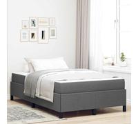 Teenpull Grey Box Spring Bed Frame 120 x 200 cm Fabric Upholstered with Pocket Spring Mattress, Medium Firm Support, Wooden Structure, Indoor Bedroom Use, 280 kg Capacity for Two