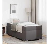 Teenpull Grey upholstered Bed Frame with Mattress, 80 x 200 cm, slatted Base, Wood Structure, Modern Bedroom Support, One Person, Durable and Easy Care for Home Rest