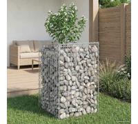 Teenpull Jardín alto de acero galvanizado de 50 x 50 x 80 cm, elemento de valla robusto con malla de 5 x 10 cm, resistente a la intemperie, para jardín, terraza, balcón, privacidad y privacidad