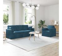 Teenpull Juego de 2 sofás azules de terciopelo, 198 x 78 x 80 cm, marco de metal, sofá modular, muebles tapizados para salón, habitación de invitados, habitación juvenil con asiento cómodo y