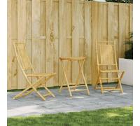 Teenpull Juego de Mesa y sillas de jardín de bambú Plegable para terraza y Patio, Mueble Exterior Resistente para balcón, Comedor al Aire Libre, Ideal para reunión y Ocio