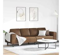 Teenpull Juego de sofá de ante sintético marrón, elegante sofá con patas cónicas, muebles de salón modernos, transpirables, marco de madera, fácil de limpiar