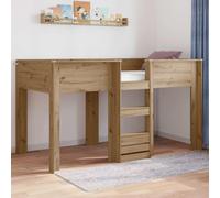 Teenpull Litera para niños, roble Artisan, 90 x 190 cm, estructura de madera robusta con somier, marco de cama para habitación infantil y juvenil