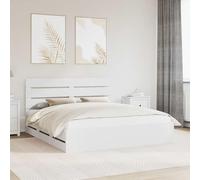 Teenpull Marco de cama con cajones blanco 180 x 200 cm Ingenieros madera estable de madera diseño moderno con espacio de almacenamiento para dormitorio, salón, comedor oficina