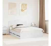 Teenpull Marco de cama con cajones, color blanco, 160 x 200 cm, madera resistente, con 6 cajones de almacenamiento, juego de muebles de dormitorio moderno para salón y comedor