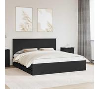 Teenpull Marco de cama con cajones negro de madera de ingenieros, 180 x 200 cm, estable, con 6 cajones, para dormitorio, espacio de almacenamiento, diseño moderno y fácil montaje