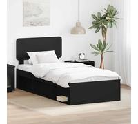 Teenpull Marco de cama de madera de pino macizo de 75 x 190 cm con somier y cabecero de cama individual resistente para dormitorio, habitación de invitados, habitación juvenil, práctica solución de