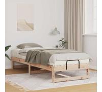 Teenpull Marco de cama marrón de madera maciza de pino 80 x 210 cm, marco de cama de madera para dormitorio, adolescente, habitación de invitados compatible con somier de láminas, fácil montaje
