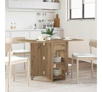 Teenpull Mesa de comedor de madera de roble Artisan, 115 x 70 x 75 cm, con tablero plegable y 2 estantes, extensible, ahorra espacio, estable, ideal para cocina, comedor, sala de estar, oficina
