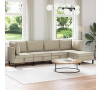 Teenpull Sala de estar 5 piezas de tela de arena, sofá esquinero, muebles tapizados con espacio de almacenamiento, 100% poliéster, interior, para salón, habitación de invitados, habitación juvenil, 5