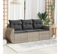 Teenpull Set de sofá de jardín Modular de ratán sintético Gris con Cojines Acolchados, función de almacenaje con Bolsa Resistente al Agua, Ideal para terraza, Patio o balcón en Exterior