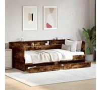 Teenpull Sofá Cama con cajones de Almacenamiento en Roble Ahumado Estructura de Madera de ingeniería para Dormitorio y hogar Cama Nido Plegable con Espacio para colchón de 90x190 cm