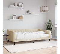 Teenpull Sofá Cama con colchón de Espuma en Tela Crema 100x200 cm Estructura Robusta de Madera y Metal diseño Moderno Ideal para dormitorios y Salones con Almacenamiento y Soporte cómodo para Dormir