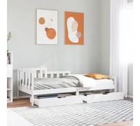Teenpull Sofá Cama de Madera Maciza de Pino con cajones de Almacenamiento 90x190 cm Estructura Resistente para Dormitorio y hogar con Espacio para colchón y diseño rústico