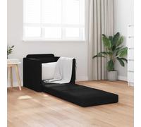 Teenpull Sofá cama de tela negra, 74 x 77 x 81 cm, con función de dormir, muebles tapizados para sala de estar, habitación de invitados, habitación juvenil, metal y marco de madera contrachapada, 110
