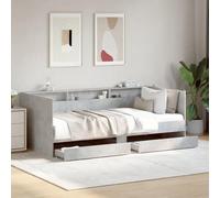 Teenpull Sofá Cama Gris hormigón con cajones de Almacenamiento Estructura de Madera de ingeniería para Dormitorio y hogar, Funcional y versátil, Ideal para Invitados y Espacios pequeños