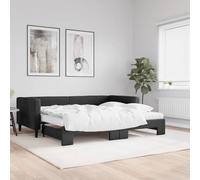 Teenpull Sofá Cama Nido con colchón de Tela Negro 90x190 cm Estructura Resistente para hogar y Dormitorio con Base Plegable y Espacio de Almacenamiento Ideal para Invitados y