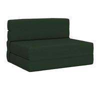 Teenpull Sofá cama plegable verde oscuro de tela 70 x 72 x 60 cm, 100% poliéster, acolchado de espuma, plegable para salón, habitación de invitados, habitación juvenil con función de dormir