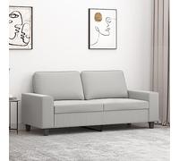 Teenpull Sofá de 2 plazas gris claro de 140 cm, tejido de microfibra, sofá tapizado con marco de metal para salón, habitación de invitados, habitación juvenil, cómodo y fácil de limpiar