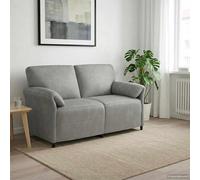 Teenpull Sofá de 2 plazas gris claro, muebles tapizados de terciopelo con marco de metal, 158 x 83 x 95 cm, ancho del asiento: 117 cm, salón de dos plazas para habitaciones de invitados, habitaciones