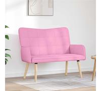 Teenpull Sofá de dos plazas de tela rosa 115 x 61 x 87 cm, marco de metal con patas de madera, sofá sofá sofá para salón y dormitorio, cómodo mueble tapizado para espacios pequeños