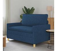 Teenpull Sofá de tela azul con marco de metal, muebles tapizados de 2 plazas para sala de estar y oficina, fundas extraíbles, cojines gruesos, 126 x 81 x 87,5 cm, sofá interior moderno