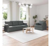 Teenpull Sofá esquinero de 2 piezas gris oscuro, estructura de metal con espuma y fibra, 201 x 80 x 85 cm, para salón, habitación de invitados, habitación juvenil, cómoda tapicería
