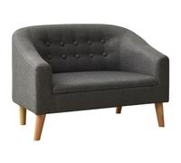 Teenpull Sofá infantil de tela gris, sofá para habitación infantil, muebles tapizados con relleno de espuma, marco de madera contrachapada y patas de madera de caucho, 75 x 46 x 52,5 cm, acogedor para