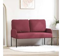 Teenpull Sofá moderno en color rojo vino, marco de madera contrachapada con patas metálicas, ancho del asiento de 110 cm, muebles tapizados para salón, cama de invitados y espacios pequeños, cómodo y