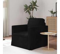 Teenpull Sofá negro de terciopelo 78 x 78 x 80 cm con marco de metal, reposabrazos de madera y patas de plástico, muebles tapizados ergonómicos para salón y dormitorio, fácil de cuidar y modular